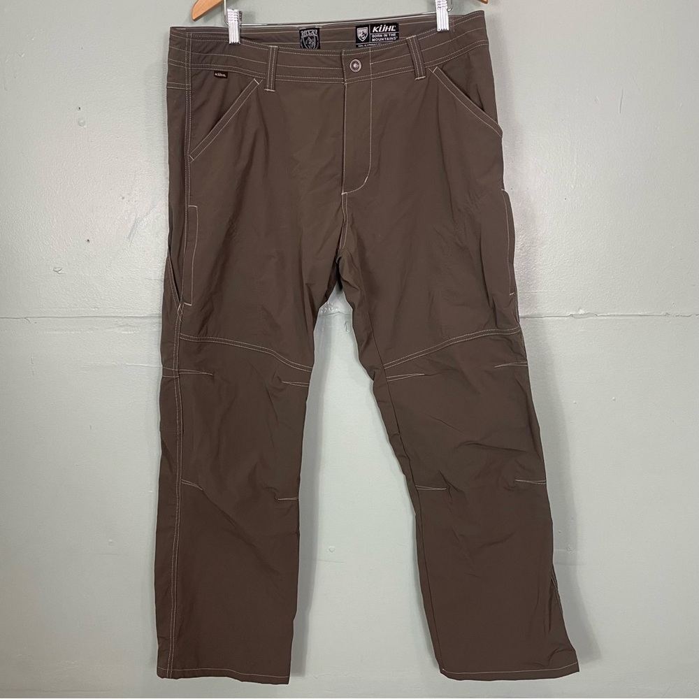 Kuhl Men Hiking Pants Cargo Size 38x32 Brown Grey Multi Pockets